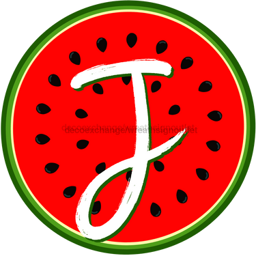 Personalized Watermelon Sign Initial Monogram Decoe-4086-Dh-Custom 18 Wood Round